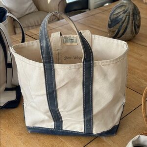 L.L. Bean Cream boat and tote-perfectly vintage